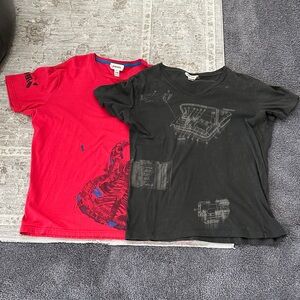 Bundle of two XL Diesel Red and Gray Graphic Tees